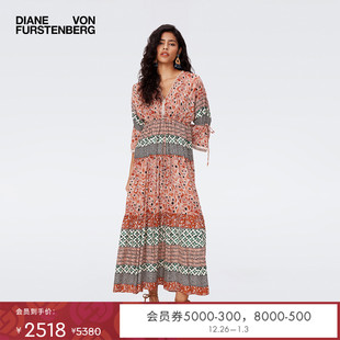 DVF伊比萨条纹魔法之眼度假拼接连衣裙DL2S014