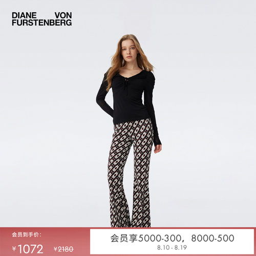 DVF曜石黑泡泡袖上衣