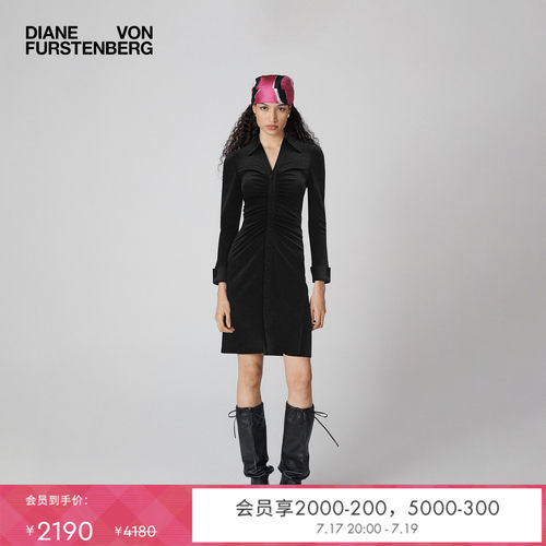 DVF经典黑衬衫裙连衣裙
