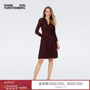 DVF A字裙弹力网纱裹身连衣裙DW4R001