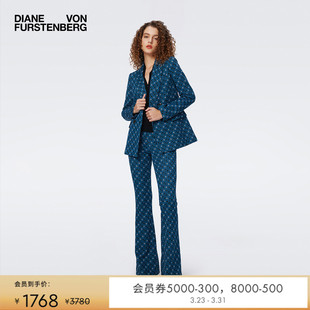 几何图案针织提花长裤 DVF微喇裤 PL3S001 提花工艺