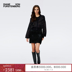 DVF宴会长袖 WC4R002 毛衣外套亮片提花针织开衫