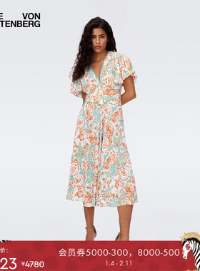 [海岛度假]DVF度假荷叶袖茶歇裙连衣裙DS2S040
