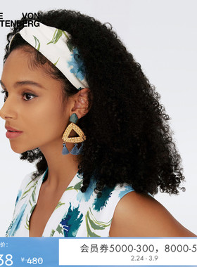DVF礼物蓝绿缤纷花影图案发饰OT1S005