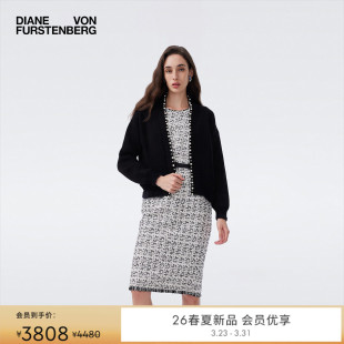 黑色提花针织开衫 经典 DVF2026早春新款 WC4T003 提花工艺