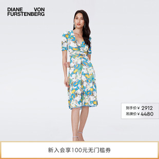 DVF茶歇裙度假双面印花弹力网纱连衣裙DS2S007 双面穿