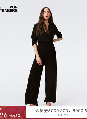 DVF2025新款黑色假两件长裤长袖连体裤PJ4S006