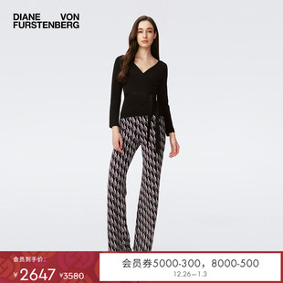 DVF2025新款 裹身上衣WW4S001 黑色针织长袖