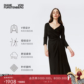 DVF宴会黑色长袖 小黑裙 裹身连衣裙DW4S013