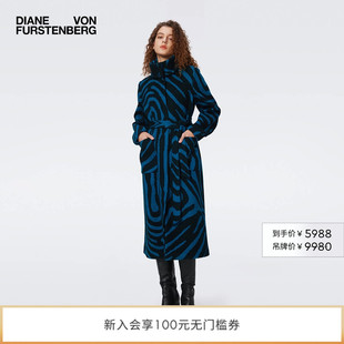 DVF直筒外套斑马纹图案羊毛提花大衣CL3S002 提花工艺