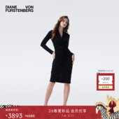 天丝羊毛 DVF2026早春新款 经典 黑天丝羊毛修身 连衣裙DL4T007