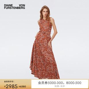 长裙连衣裙DS2S013 DVF气质动物纹印花提花长款 提花工艺