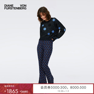 DVF圆领套头毛衣长袖 WL4R004 亮片宽松针织衫