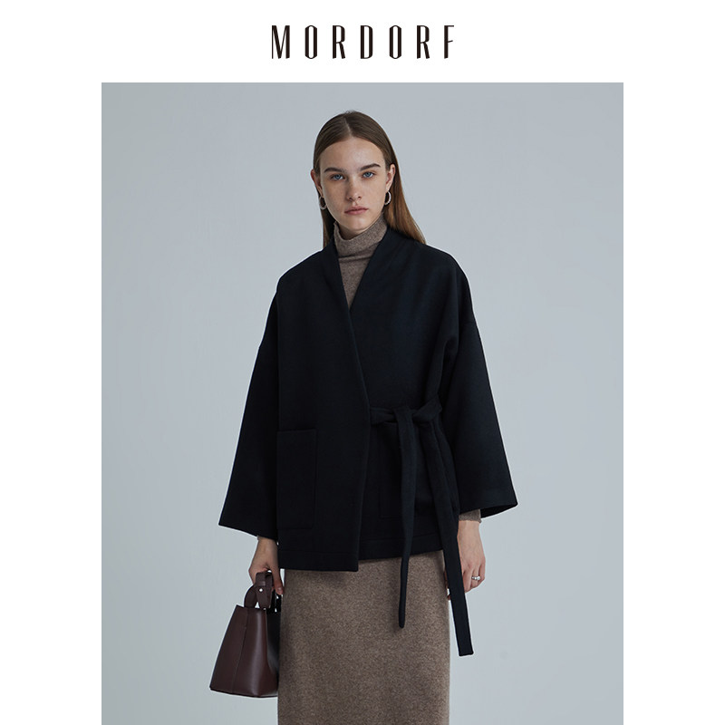 MORDORF黑色羊毛短款毛呢外套女2025冬季新款高级气质法式大衣,女装/女士精品,毛呢外套,淘宝优惠券,粉丝福利购,淘宝优惠卷