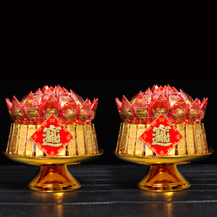 大吉大利金条莲花供佛糖塔潮汕闽南拜观音妈祖天公佛拜拜供品糖塔