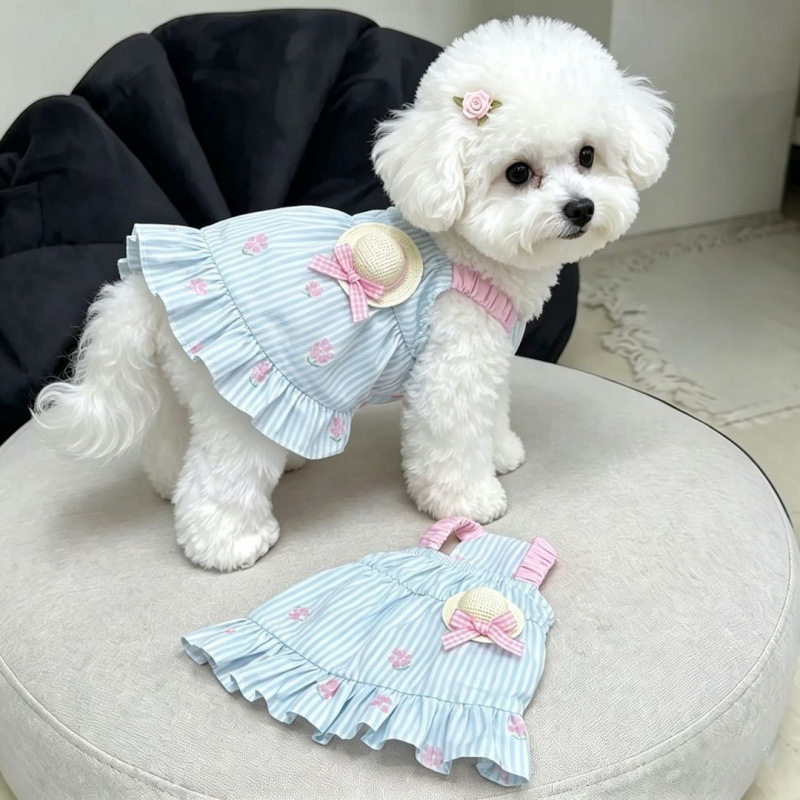 宠物比熊衣服吊带裙夏天