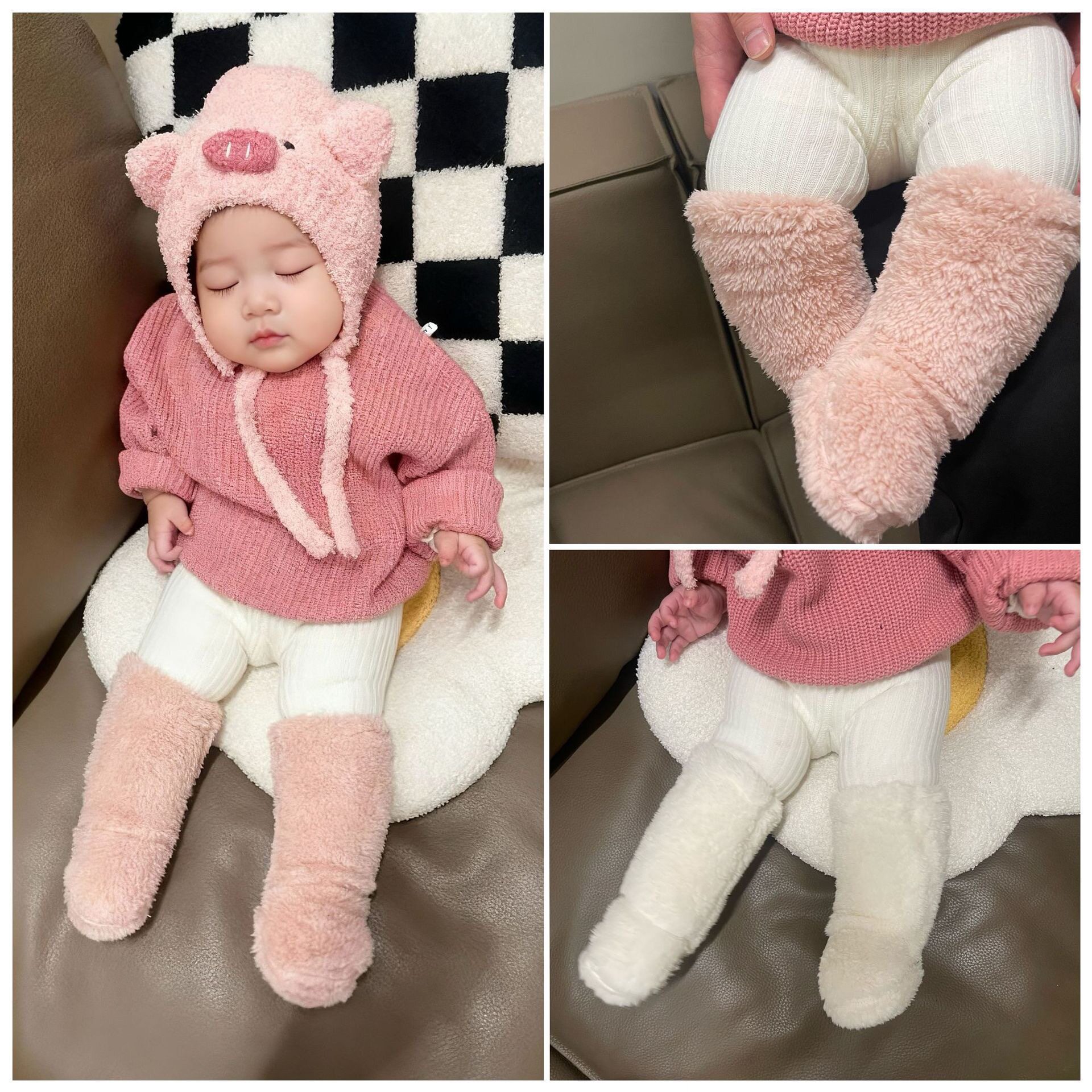 ins韩版婴幼儿毛绒袜套男