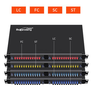 LC机架式 光纤终端盒光缆接线盒熔接盒sC口熔纤满配含尾纤法兰熔接盒 博雁翔加厚24口SC