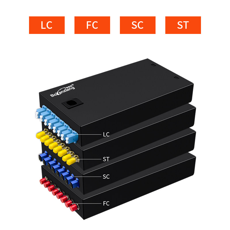 博雁翔 8口LC单模满配终端盒桌面型光纤配线架接续盒LC16芯光缆满配含法兰尾纤熔接盒电信级0.8加厚款