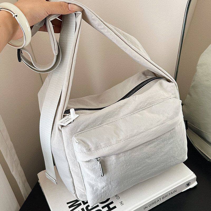 2026夏季新款马卡龙色尼龙小方包防水帆布包包休闲单肩斜挎手机包