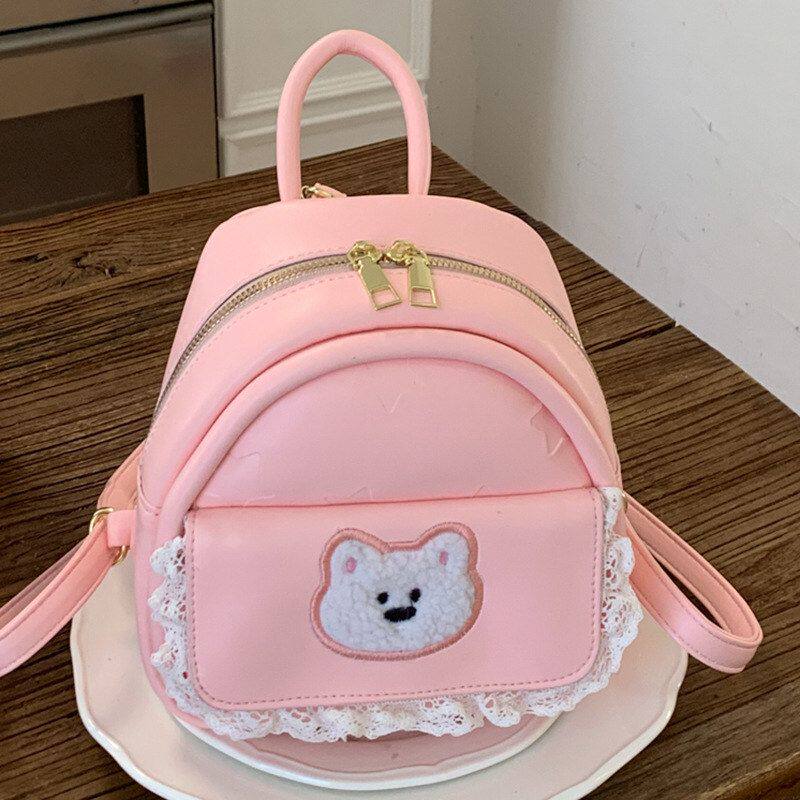 2026春季新款韩系波点蝴蝶结公主手拎包高颜值少女蕾丝斜挎包包女