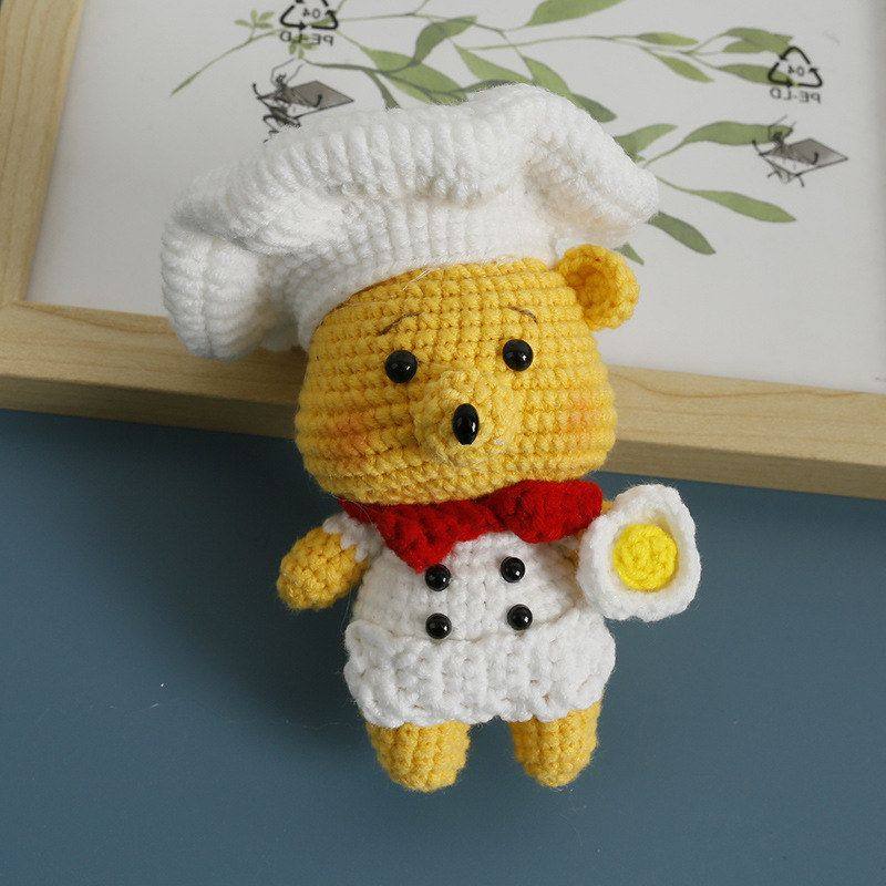 网红手工编织厨师维尼熊玩偶 毛线钩织动漫挂件 可爱甜点熊包挂,服饰配件/皮带/帽子/围巾,包挂件,淘宝优惠券,粉丝福利购,淘宝优惠卷