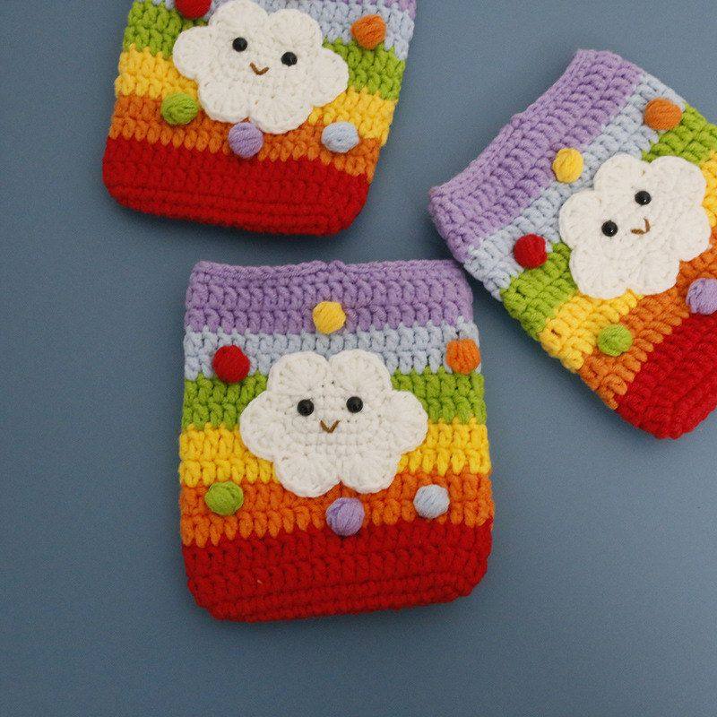 甜美手工编织卫生棉包 织女毛线钩织彩虹卫生巾收纳袋 成品现货,箱包皮具/热销女包/男包,编织包,淘宝优惠券,粉丝福利购,淘宝优惠卷