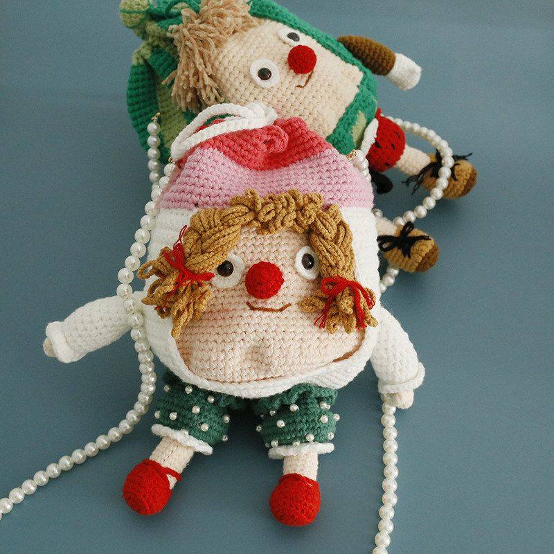 新款手工编织水果娃娃斜挎包 可爱毛线钩织女包 卡通动漫水桶包,箱包皮具/热销女包/男包,编织包,淘宝优惠券,粉丝福利购,淘宝优惠卷