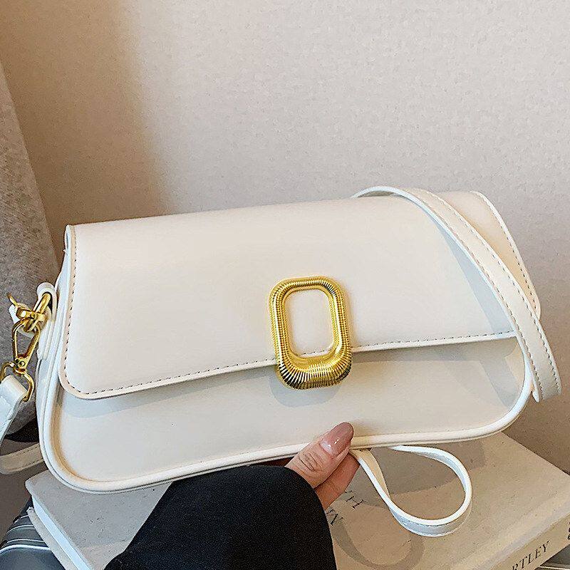 气质韩系纯色小方包2026新款简约时尚大容量单肩包小众洋气斜挎包