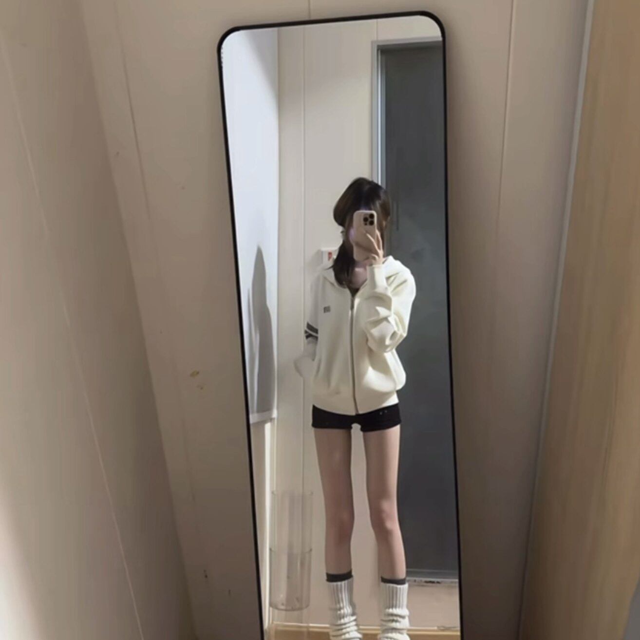 美式复古华夫格连帽卫衣女2026早春新款修身开衫巨好看短款外套潮