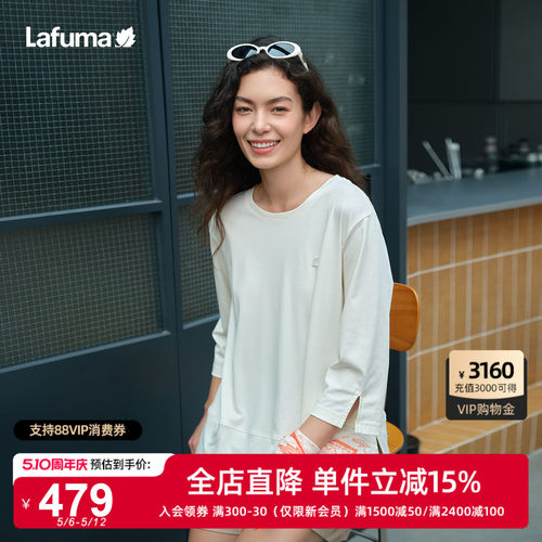 乐飞叶七分袖长袖T恤女士