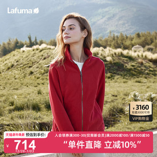 LAFUMA乐飞叶户外通勤抓绒衣休闲加厚女短款 保暖外套 摇粒绒开衫