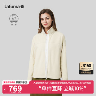 LAFUMA乐飞叶户外秋冬加厚宽松抓绒衣女雀巢绒拼接立领休闲外套