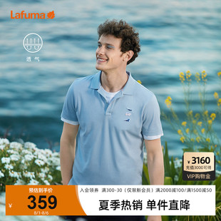 polo衫 LAFUMA乐飞叶户外通勤短袖 男休闲纯色刺绣翻领T恤上衣