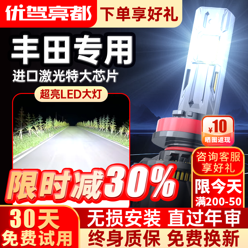 适用丰田车系led激光大灯灯泡