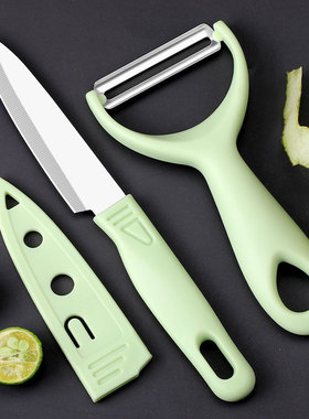 不锈钢瓜刨削皮器削皮刀锋利水果刀家用瓜果刀刮皮刀便携小刀套装