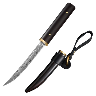 水果刀家用大马士革钢刀正品高档瓜果刀随身便携户外小刀子高硬度