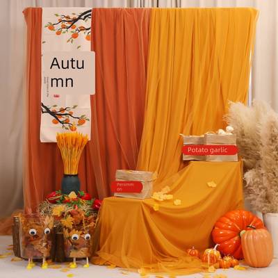 秋日幼儿园环创自然角氛围装饰挂布饰美拉德晒秋收场景布置挂布幔