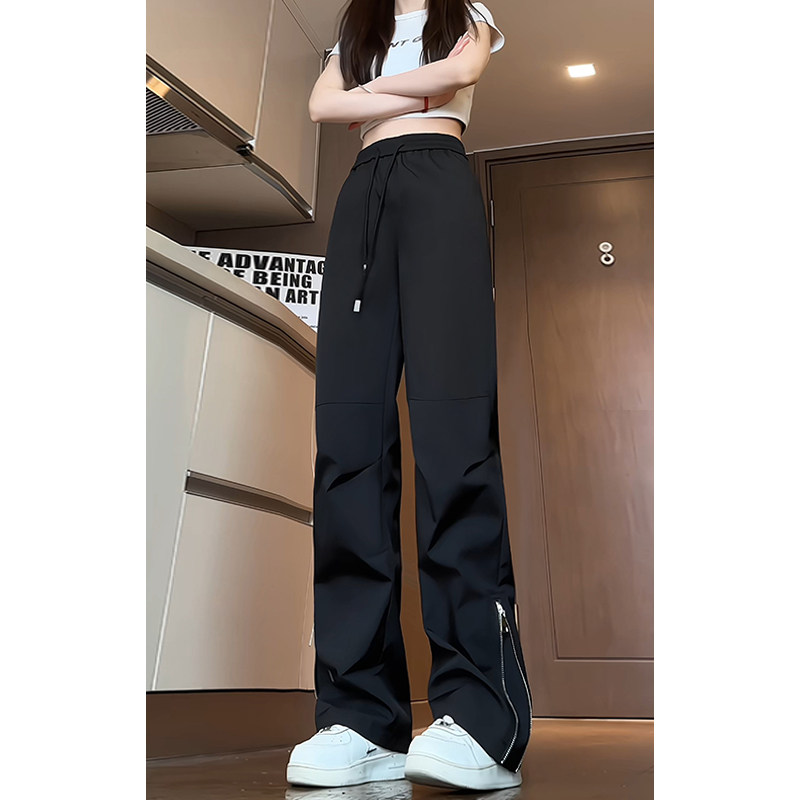 搭配冲锋衣的裤子男美式vibe机能修身微喇防风防水春秋褶皱工装裤