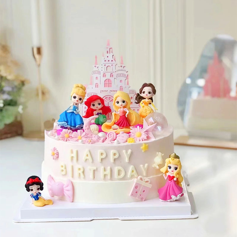 公主蛋糕装饰摆迪士尼城堡插件白雪公主儿童宝宝生日烘焙甜品屋-封面