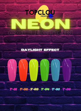 TOPCLOU荧光+夜光 6色甲油胶超火网红小套系孕妇马来西亚潮流美甲