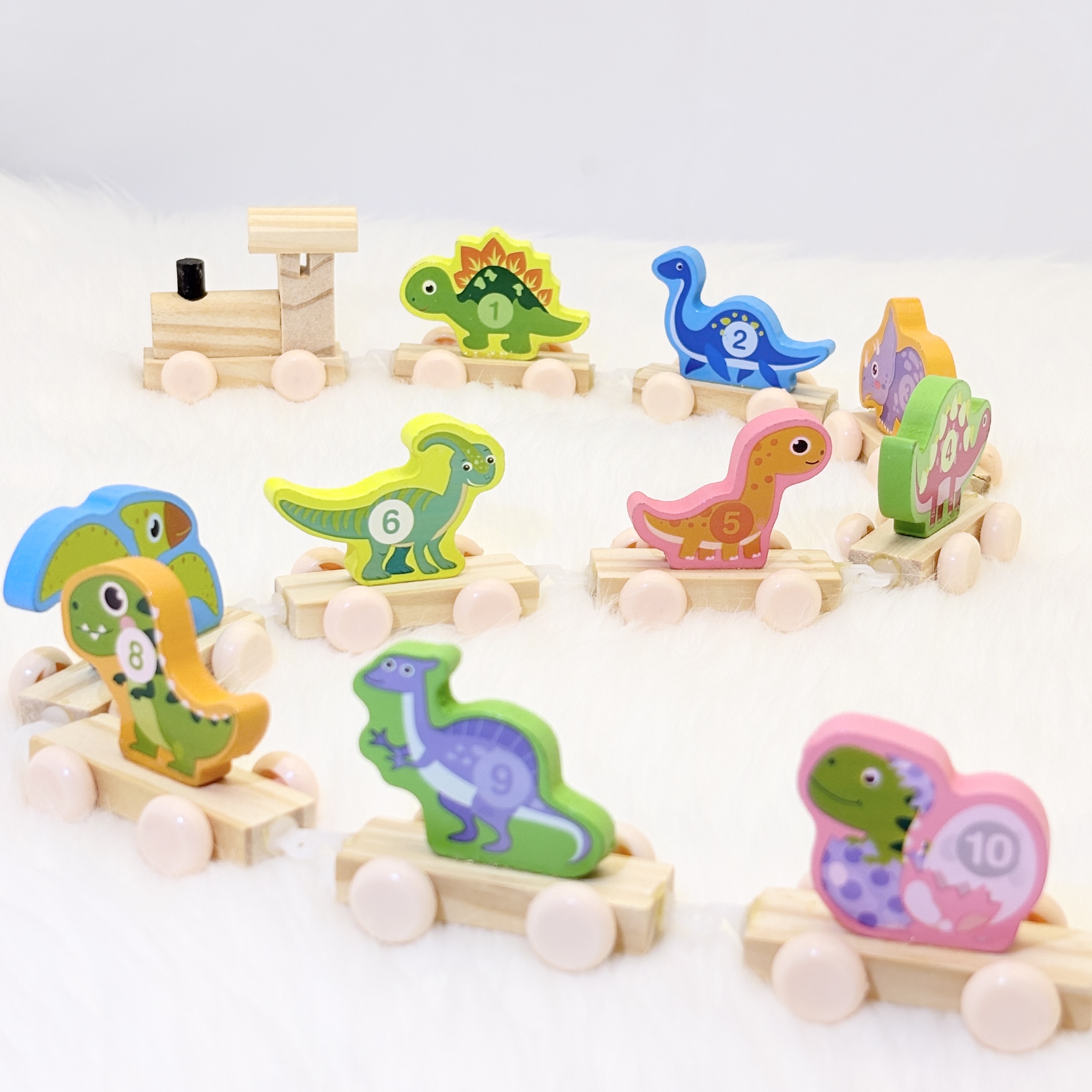 益智拼装数字认知小火车积木玩具