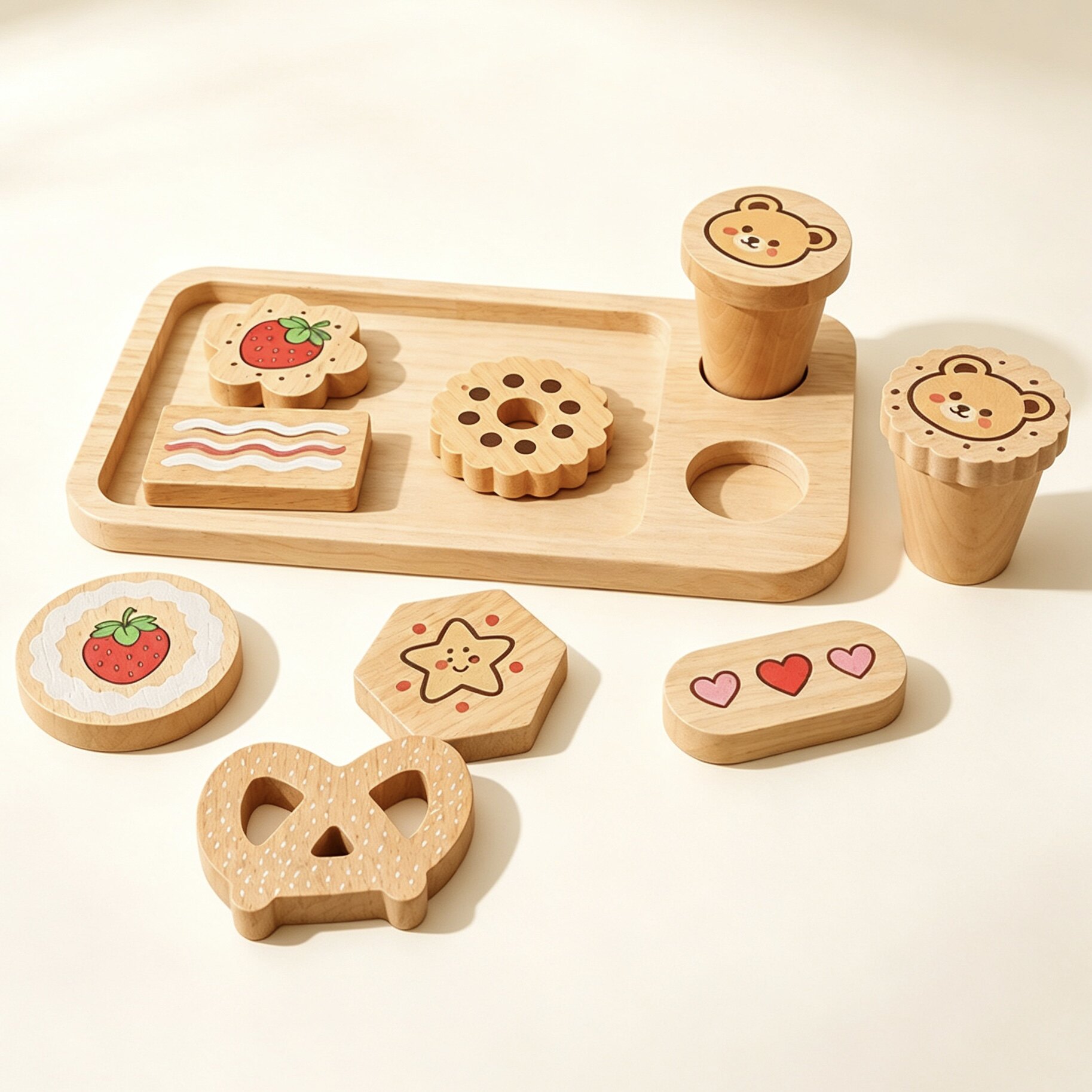 幼儿园木制下午茶点心玩具过家家