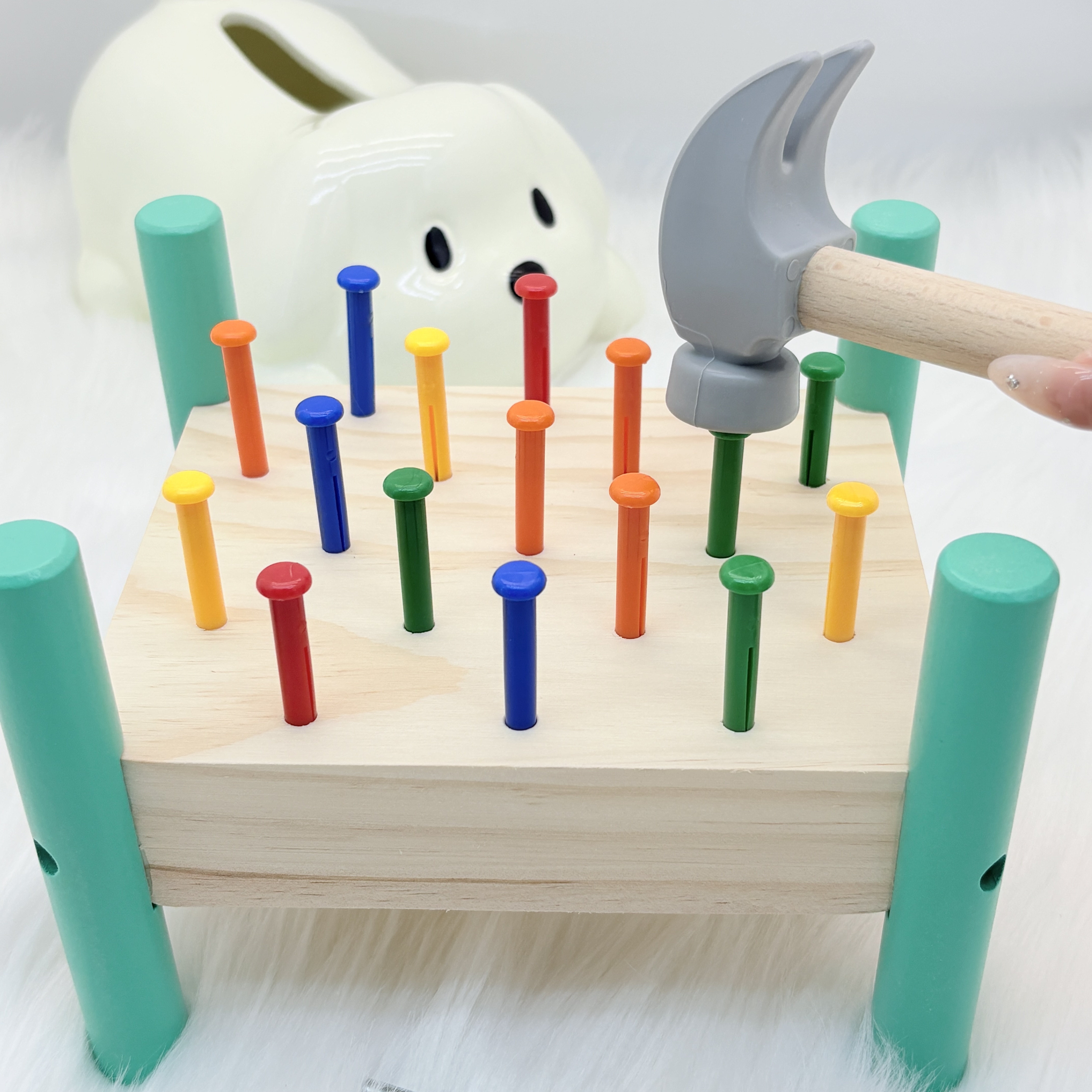 木制拆卸敲打臺敲釘子打樁游戲