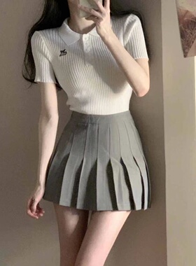 夏季小个子穿搭一整套韩剧学院风纯欲甜辣高级感上衣裙子两件套装
