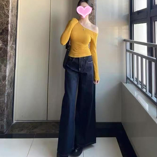 开春穿搭一整套御姐气质女神范港味复古chic上衣牛仔裤两件套装女