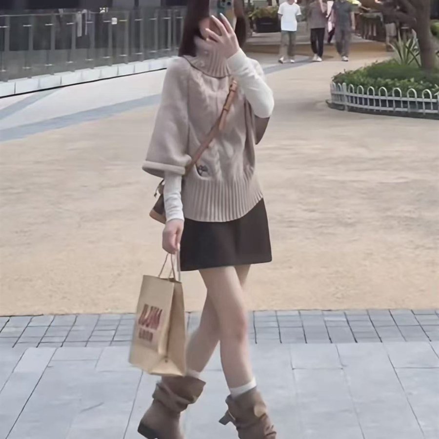 韩系独特设计感毛衣裙子套装女