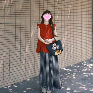 两件套装 2025超火穿搭一整套可盐可甜小个子绝美漂亮上衣阔腿裤 女
