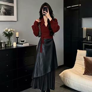 秋冬装一整套韩系高级感御姐轻熟独特漂亮绝美上衣裙子两件套装女