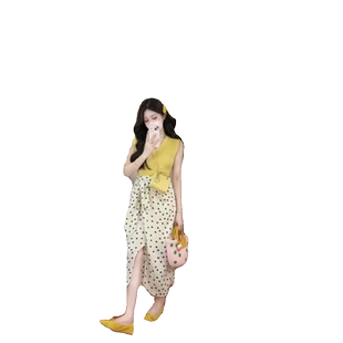 夏装多巴胺搭配一整套富家千金感穿搭减龄漂亮洋气上衣裙子套装女